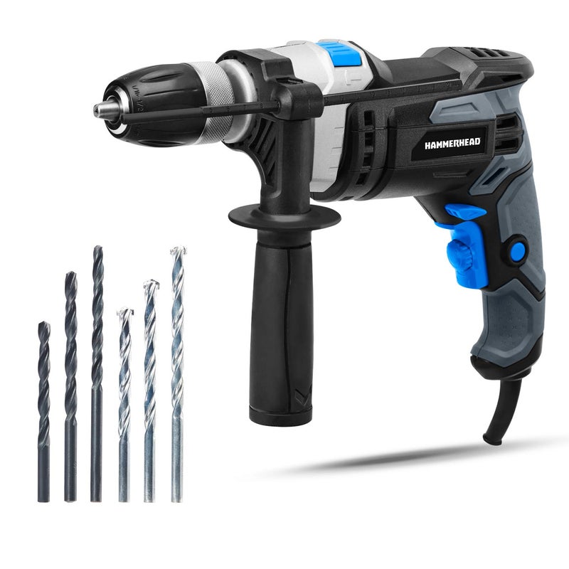 Hammerhead 7.5-Amp 1/2 Inch Variable Speed Hammer Drill with 6pcs Bit - HAHD075 - Image 1
